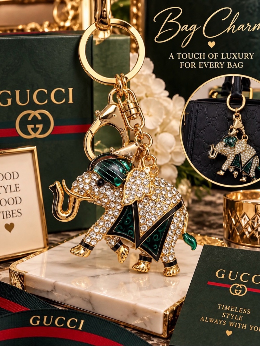 Gold-Tone Bagcharms/Keychains